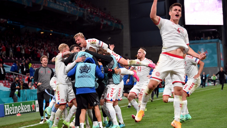 Thắng đậm Nga, Đan Mạch vào vòng knock-out EURO 2021